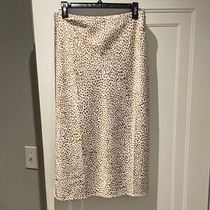 J. Crew Cream and Brown Pencil Skirt